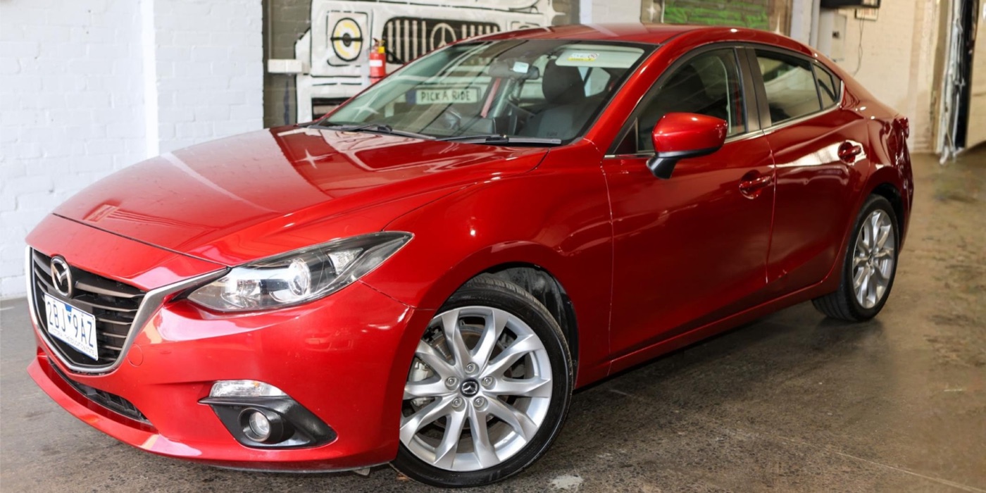 Mazda sedan at the Pick A Ride showroom